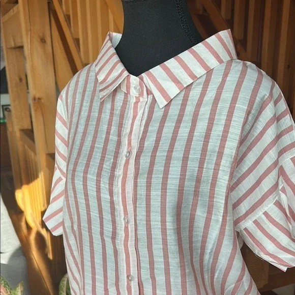 Striped Buttoned Down Top - Picture 2 of 6